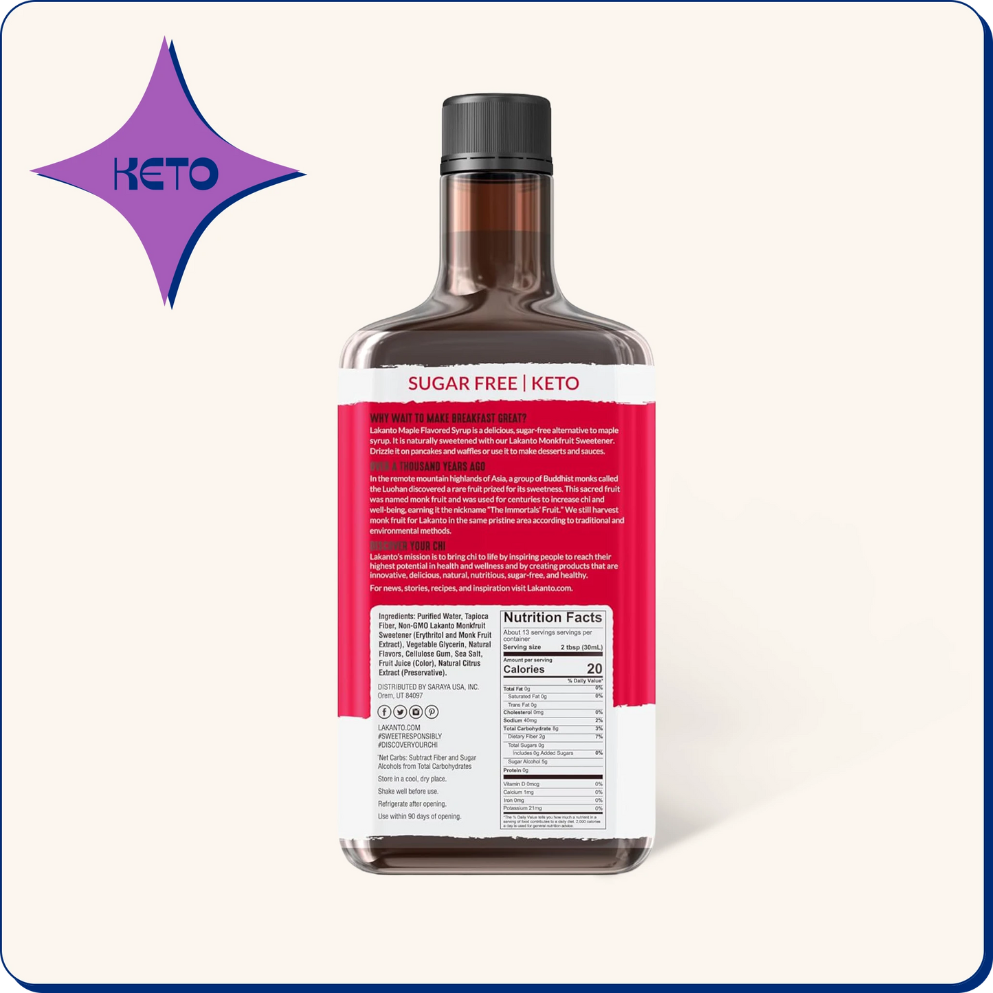 Jarabe sabor Maple sin azúcar 384 ml - Lakanto